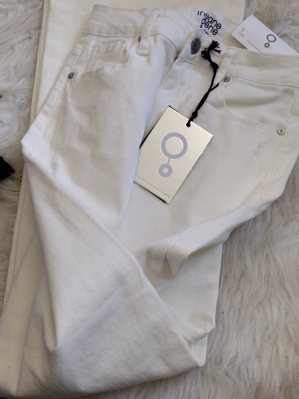 Insane Gene White Distressed Wide-Leg Jeans - Picture 4 of 5